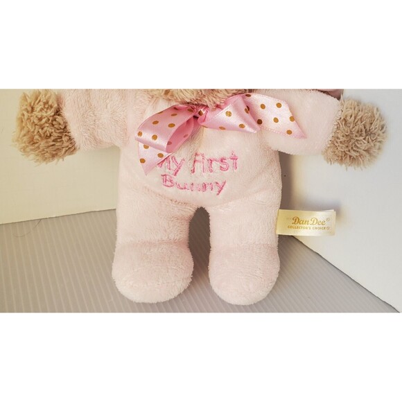 Dan Dee My First Bunny Lovey Rattle Stuffed Animal Baby Toy Lovey Easter Pink - Picture 4 of 7